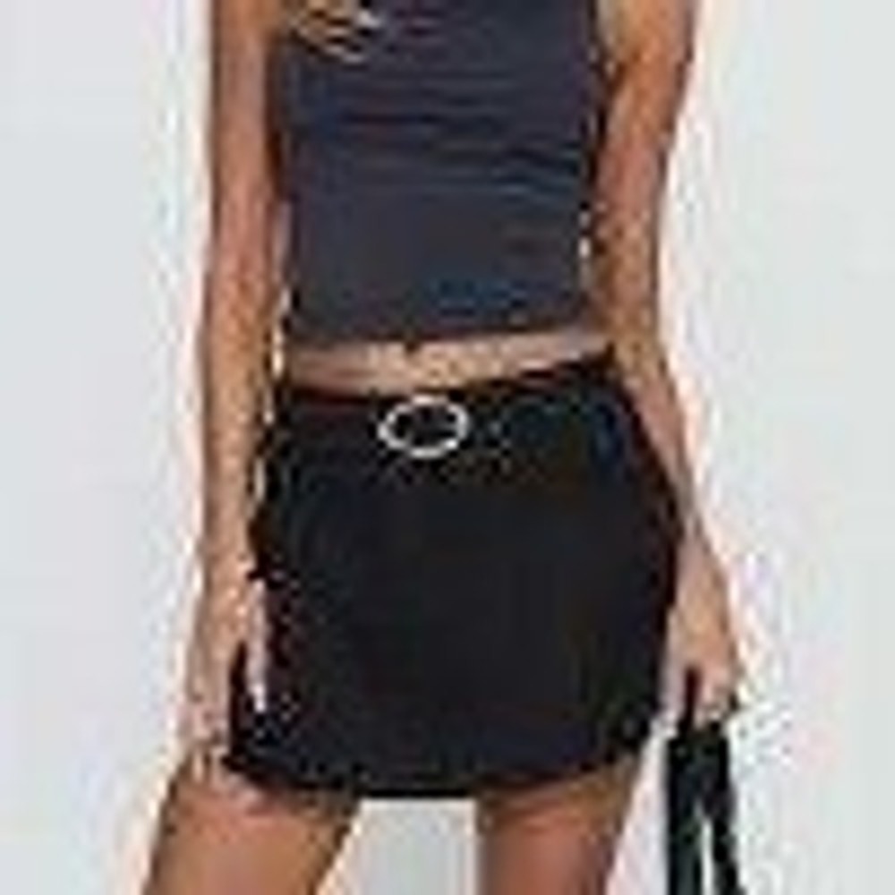 Princess Polly Barrymore Mini Skort Black US 12 Tailored Skirt Shorts NWT